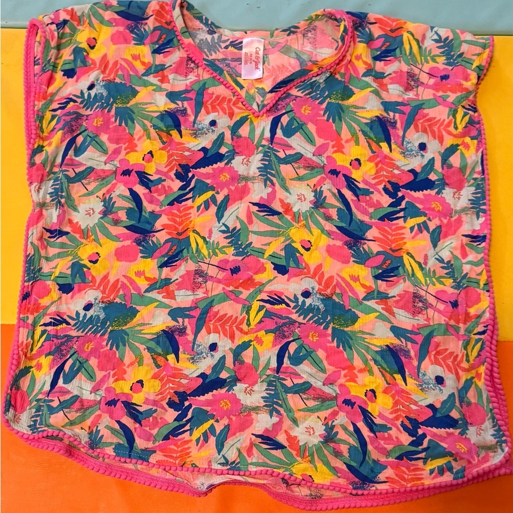 Cat & Jack Girl Floral Swim Coverup. Size 4/5. Worn once.